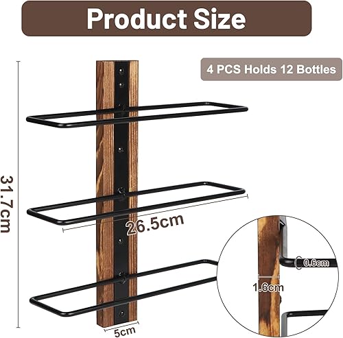 DBREAKS Porte Bouteille Mural, Wall Porte Bouteille Mural Métallique, Casier à Vin pour 24 Bouteilles de vin, Porte Bouteilles, casiers à Bouteille, Rangement Bouteille de vin, Range Bouteille vin - Nail Gallerys