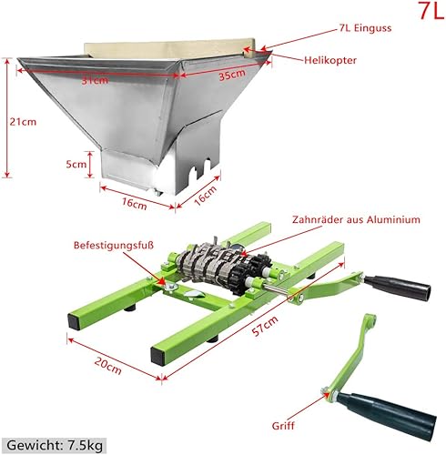 HENGMEI Presse-fruits, manuel, en chêne, 12 l, avec poignées et chiffon de pressage - Nail Gallerys
