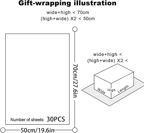 30pcs Papier de Soie Emballage, Papier de Soie de Noël Papier de Soie d'Emballage en Vrac pour Emballage Noël Mariage Fête d'Anniversaire Fête Prénatale Bricolage (50x70cm) - Nail Gallerys