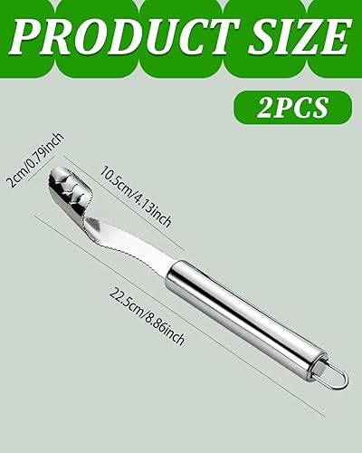 KGDUYC 2PCS Vide-Courgettes, vide courgette, couteau vide courgette, Vide-pomme en Acier Inoxydable Vide-poivre avec Bord Dentelé pour Chilli, Jalapenos, Piments, Poivrons, Courgettes, Concombres - Nail Gallerys