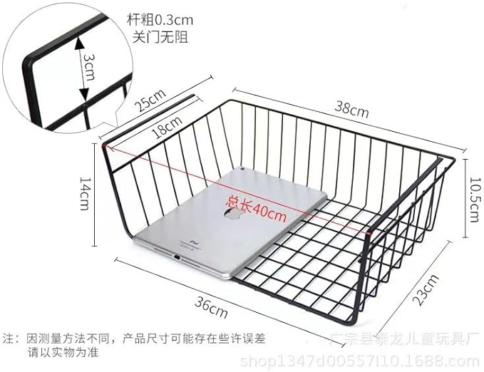 Panier de rangement en fil métallique blanc sous l'armoire sur les étagères de rangement - Paniers coulissants pour cuisine, garde-manger, bureau, bibliothèque (blanc, taille unique) - Nail Gallerys