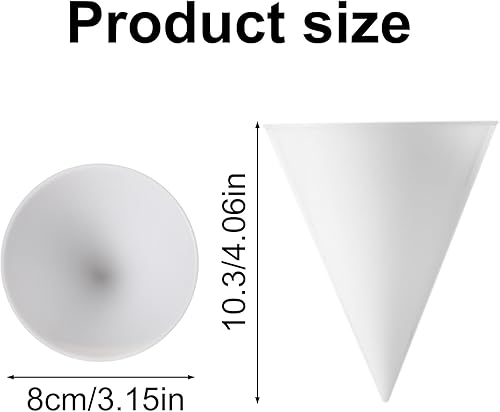 Lyreh 16pcs Réutilisables Gobelets à Cône de Neige, 10,3x8cm Plastique Gobelet Glace Pilée Blancs Cornets de Crème Glacée Compatibles avec Nostalgia & Cuisinart Machines à Cônes Neige - Nail Gallerys