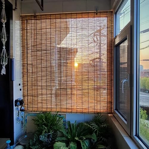 DXHYYM Store Enrouleur en Bambou, Store Occultant Enrouleur pour Tonnelle Terrasse Véranda Jardins, Anti-UV 60 80 90 100 120 140 150cm Rideau de Roseau, Rideau de D'intimité, Stores Romains - Nail Gallerys