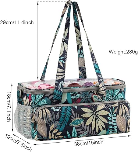 Coopay Sac Pelote de Laine,Sac Fourre-Tout pour Le Stockage de La Laine,Sac de Rangement Laine Voyages pour Crochet Tricot/Aiguille À Tricoter/Peluches De Fil et Projet Inachevé - Forêt Bleu - Nail Gallerys