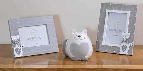 SPOTTED DOG GIFT COMPANY Tirelire Enfant, Céramique Tirelire Originale pour Filles Garçons et Adulte, Mignon Chat Themé Maison Chambre Déco, Cadeaux pour Les Amoureux du Chats, Blanc 13x12cm - Nail Gallerys