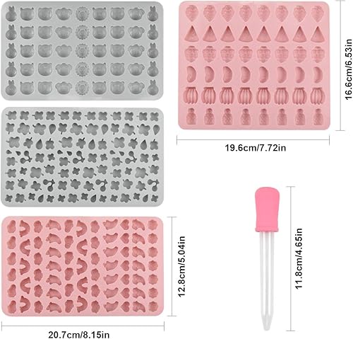 HQdeal Moules en Silicone 4Pcs Moules à Bonbons à Gummy Petit Bac à Glaçons Moules à Chocolat Moule de Cuisson Plateaux pour Bonbon et Chocolats Gelée Gâteaux Muffin - Nail Gallerys