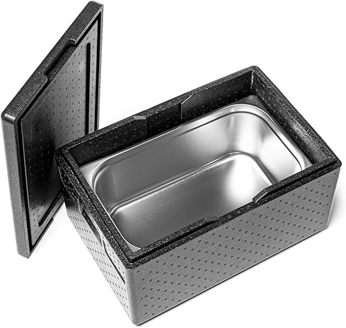 Forgast Thermobox, Universel, Polystyrène/Polyoléfine, Noir, GN 1/1 200, Dimensions 60x40x32,4 cm, Capacité 47,5 l, Pour le stockage et le transport de produits chauds, froids et surgelés - Nail Gallerys