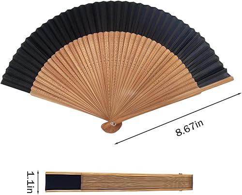 GWAWG Éventail pliable en bambou et soie, Éventails pliants, Éventail chinois japonais vintage, Éventails en bambou avec pampille pour mariage, danse, fête, décoration, festival de musique, performanc - Nail Gallerys