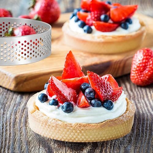 Kueohse Lot de 10 anneaux ronds de 12 cm avec trous en acier inoxydable pour aux fruits, quiche, gâteau, mousse, moule de cuisine - Nail Gallerys