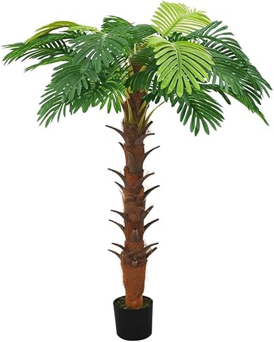 vidaXL Palmier Cycas Artificiel avec Pot Plante Artificielle Fausse Plante Décoration Salon Extrée Salle de Séjour Bureau Intérieur 160 cm Vert - Nail Gallerys
