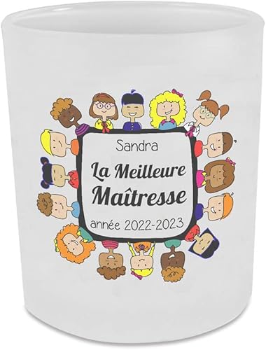 Amikado Bougeoir Merci Maîtresse personnalisé - photophore pour Bougie Chauffe Plat - Cadeau Fin d'année Scolaire Maîtresse, Maître et Atsem - Nail Gallerys