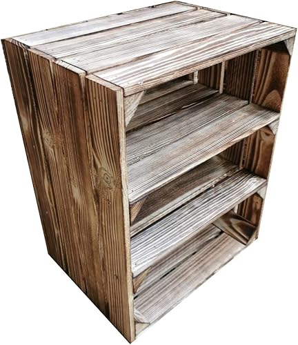 teramico Caisses à Fruits en Bois 50 x 40 x 30 cm avec étagère intermédiaire - Idéal pour Le mobilier - (Ensemble de 2, 2 x Bas Court) - Nail Gallerys