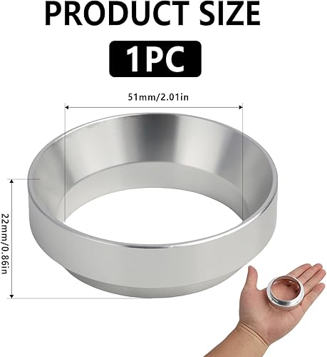 51mm Anneau de Dosage de Café, Entonnoir à Dosage Espresso pour Porte-Filtre 51mm, Accessoire Machine à Café Pro, Réduit le Gaspillage & Nettoie Facilement - Nail Gallerys