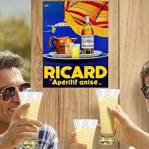 Plaque déco Pastis Ricard apéritif anisé en aluminium vintage rétro 20x30cm - Nail Gallerys