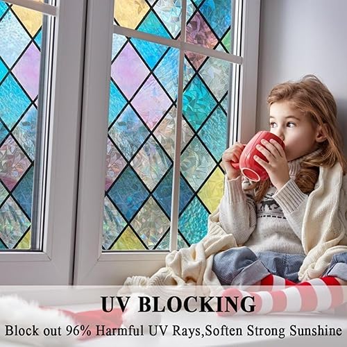 Film Opaque Fenetre 110 x 210 cm, Opaque, Statique,Anti-Ultraviolet,Blocage de Lumière,Réutilisable, Film Anti Regard Film Electrostatique, avec Outil, pour Salle, Grille Cristal - Nail Gallerys