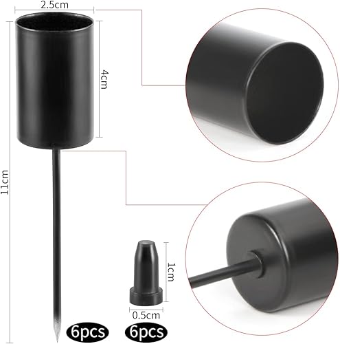 Bougeoirs Lot de 6，Chandelier en Métal Le Noir,Bougeoirs Noël de l'avent,Bougeoirs de l'Avent，Bougeoir pour Bougies de l'Avent - Nail Gallerys