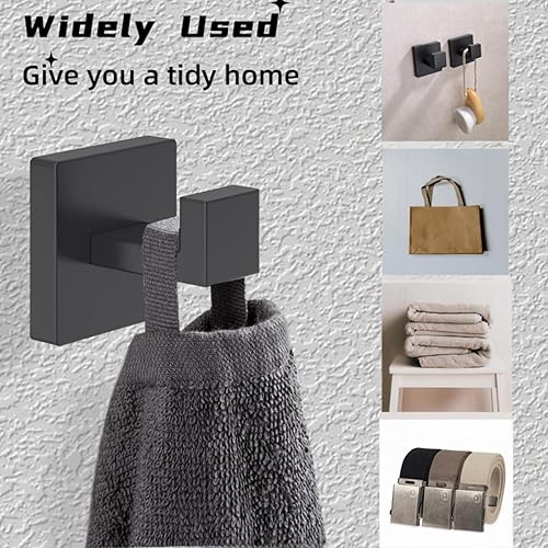 Zenovate 2 Pièces Crochet Mural de Salle de Bain, Crochet Muraux carré en Acier Inoxydable SUS 304, Chrome Poli, Crochets pour Serviettes, Peignoir, Cuisine - Nail Gallerys