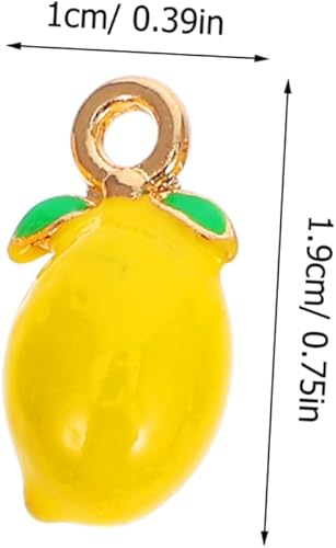 Angoily 10 Pièces pendentif citron charmes de citron charmes de fruits pendentif alimentaire breloques pendentif fruits alliage - Nail Gallerys