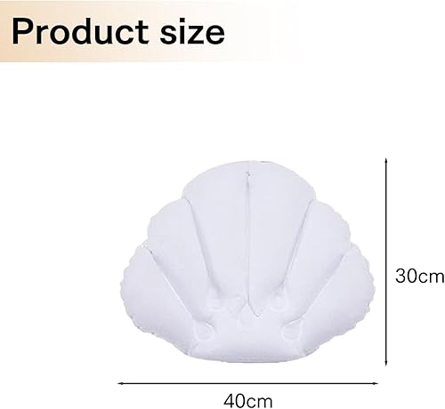 FDHBDF Coussin de bain gonflable en forme de coquillage blanc avec ventouses, coussin portable, convient pour les baignoires - Nail Gallerys