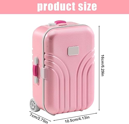 HOMURY Rose Créative Tirelire Valise: 1 Pièce ABS Valise de Voyage, Mini Tirelire Bagage, Déco de Bureau Amusante, pour Enfants et Adultes (16x10.5x7cm) - Nail Gallerys