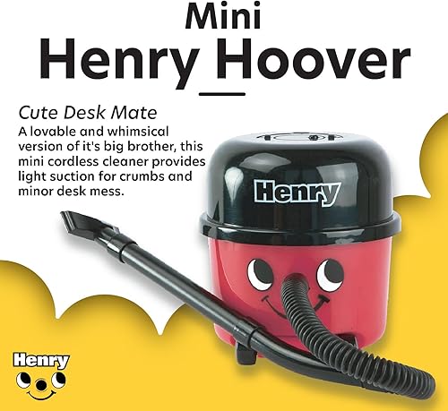 Aspirateur de Bureau Henry Hoover - Nettoyeur Mini Ordinateur & Clavier Officiel, Portable Léger, Cadeau Original pour Chaussettes - Nail Gallerys