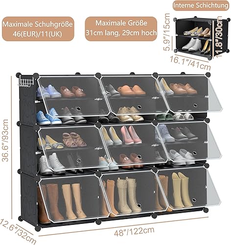 TANYEAR Étagère à chaussures - Étagère à chaussures en plastique - Système d'étagère avec porte - Organiseur pour chambre à coucher, salon - Type F - Nail Gallerys