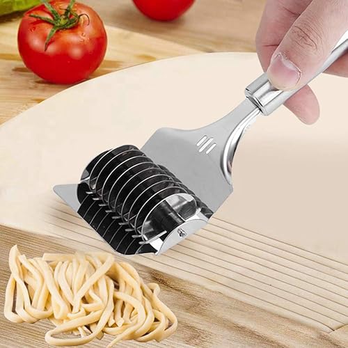 Rouleau à Pâtes 2 Pièces, Rouleau à Treillis pour Nouilles Coupe-pâte avec Poignée Confortable Spaghetti Maker Cuisine Outils de Cuisine - Nail Gallerys