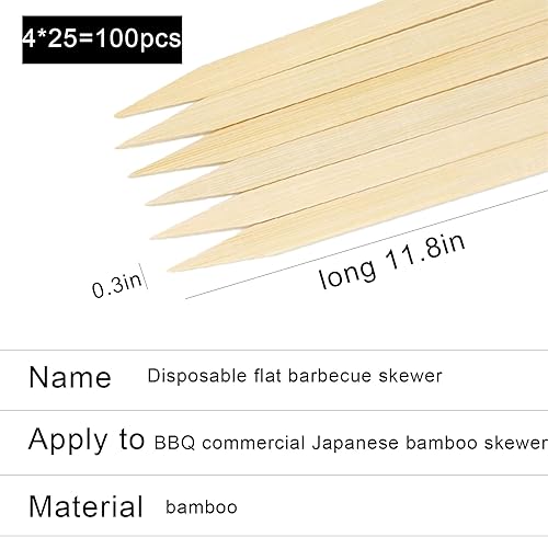 ANROI 100 Bâtonnets d'artisanat de 30 cm en bambou naturel, robustes et respectueux de l'environnement - Nail Gallerys