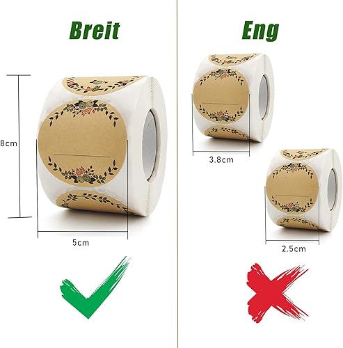 500 Pièces Étiquettes Adhésives, Autocollants Pour Pots de Confiture de 5 cm, Peuvent être Utilisés Pour Les Étiquettes de Cuisine, Les Étiquettes D'épices, la Cuisson, la Décoration de Sacs-Cadeaux - Nail Gallerys