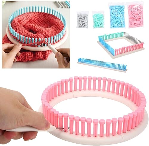 Ensemble de métiers à tricoter, Kit de métier à tisser en tricot multifonction, métiers à tricoter longs ronds en plastique, pour outil de bricolage manuel pour écharpe de chapeau - Nail Gallerys