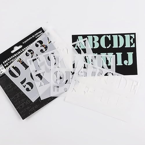 36 pièces Pochoirs Lettres et Chiffres, 3 Pouces Réutilisables Alphabets Numéro Modèles en Plastique Pochoirs Lettres Alphabet, pour la Peinture de Scrapbooking Bricolage - Nail Gallerys