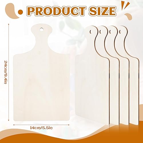 Lot de 60 mini planches à découper en bois avec poignée, petites planches à charcuterie en bois brut vierge pour bricolage, cuisine, service de légumes, décoration (24 x 14 cm) - Nail Gallerys