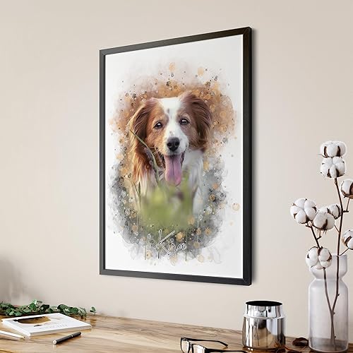 SOMEDA® Votre animal de compagnie comme portrait personnalisé/chien, chat, cheval, etc. / comme affiche, toile ou image encadrée/cadeau unique (20x30 cm, toile) - Nail Gallerys