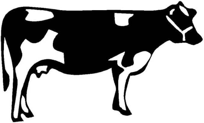 CHSLO Autocollant de Voiture 12,3 cm * 7,4 cm Vache Ferme Mode Voiture Accessoires Vinyle Autocollants Décalcomanies Noir/Argent - Nail Gallerys