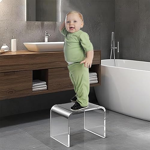 XBDLYQBD Tabouret de Douche en Acrylique Transparent, siège Moderne sans Dossier pour Une Utilisation Humide ou sèche, bancs de Douche, marchepied, Tabouret épais Transparent - Nail Gallerys