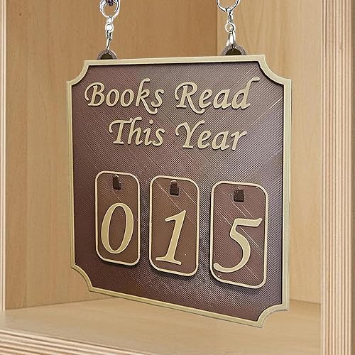 Book Shelf Decor, Bookish Books Read Counter Ornament, Adorable Bookshelf Display Piece, Perfect Tracking Reads Up to 999 for Library, Study, Home Use, 4.25x5 inches, Brown, Pink - Nail Gallerys