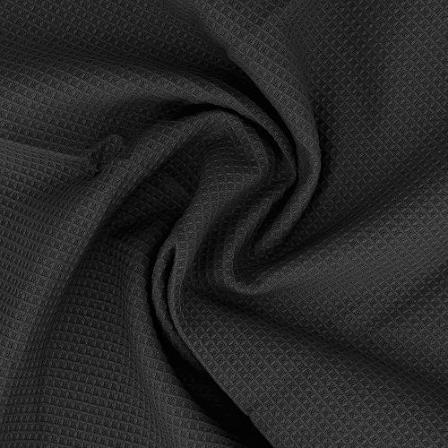 Linnea Serviette de Toilette 50x100 cm nid d'abeille Pure Waffle 300 g/m² Noir - Nail Gallerys