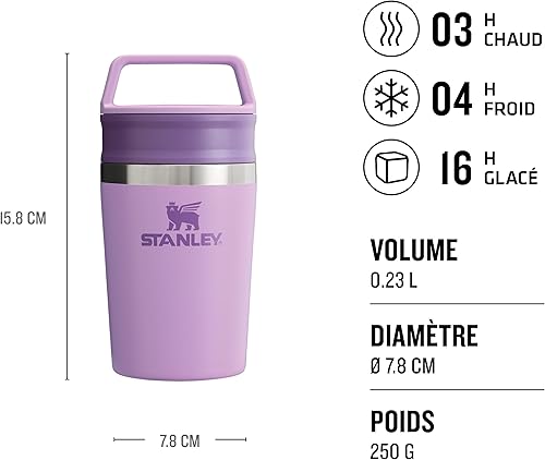 STANLEY Mug Isotherme Cafe To-Go 0.23L - 3 Heures Chaud - 4 Heures Froid - Étanche et Compact - Thermos Café avec Poignée - Lavable au Lave-Vaisselle - Rose Quartz - Nail Gallerys