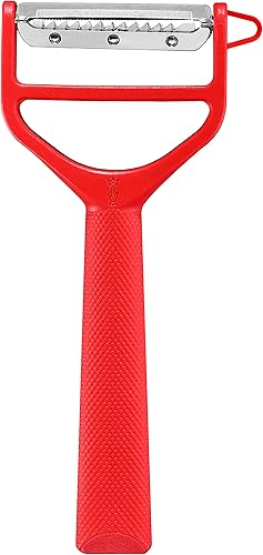 Opinel - Eplucheur T-DUO - Manche Polymère - Double Lame Inox - Epluche-Légumes, Préparation Juliennes - Droitiers et Gauchers - Passe au Lave-Vaisselle - Rouge - Nail Gallerys