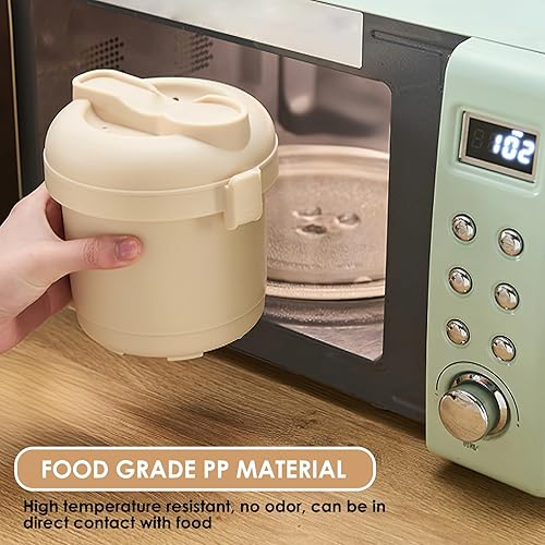 Cuiseur à riz pour micro-ondes, 585 ml - Cuiseur vapeur pour riz et pâtes - Petite boîte à riz vapeur pour cuisson à la vapeur, micro-ondes avec cuiseur vapeur, filtre, plateau, cuillère à riz, sans - Nail Gallerys