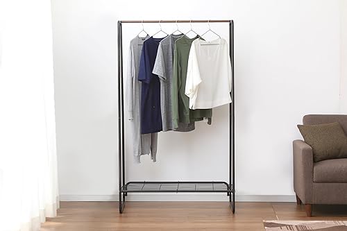 Iris Ohyama, Grand Portant a Vetement en Métal, Penderie avec Étagère, Porte Manteau, 1 Niveau, Blanc, Solide, pour Chambre, Studio, Dressing, Vêtement & Chaussure, Entrée, Montage Facile, PI-B5L - Nail Gallerys