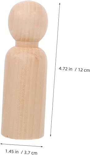 HOMSFOU Lot De 4 Poupées en Bois Jouets Artisanaux Poupées À Chevilles Poupées en Bois Ornements Modèles De Poupées en Bois Figurines Miniatures pour Enfants Décoration De Poupées - Nail Gallerys