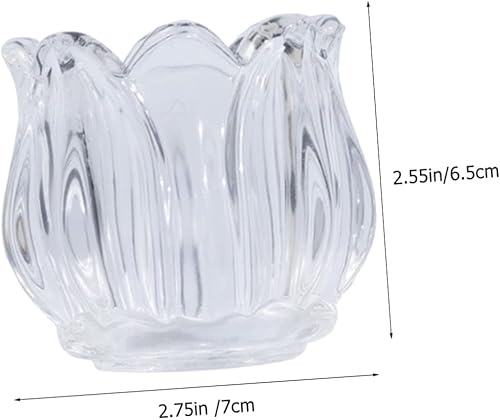 Bougeoir en Verre Tulipe, Photophore en Verre, Transparent Flottantes bougeoir votif Ornements Photophore en Cristal pour Mariage, décoration de Table, Noël - Nail Gallerys