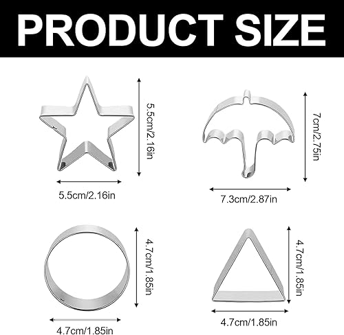 Lot de 12 emporte-pièces pour biscuits au sucre - Pour Dalgona coréen, biscuits, squid cookie Game Mold pour biscuits au sucre, parapluie, triangle, étoile, moules ronds pour fête, calamar, sucre, - Nail Gallerys