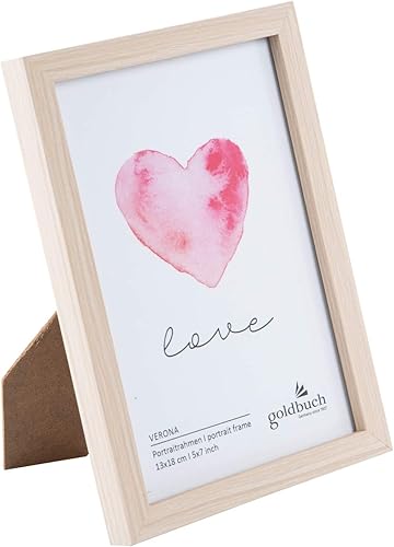 Goldbuch Verona en Bois MDF, Portrait pour 1 Image 13 x 18 cm, Poser, Photo avec Support Mural à Suspendre, Cadre d'environ 14,5 x 19,5 x 1,5 cm, Naturel, Fotoformat: 13x18 cm - Nail Gallerys