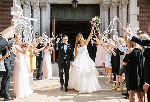 30 pièces Baguettes de Mariage Blanc Bâton Ruban Mariage pour Mariage Serpentins avec Cloches pour de Mariage Anniversaire Props Dance Party - Nail Gallerys