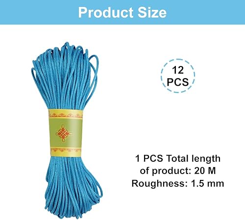 TESSTSY 240 Mètres Cordon Fil Nylon pour Bracelet, 1,5mm Corde Cordon Bracelet Coulissant, Cordon Satin en Queue de Rat Cordon de Soie en Nylon, Fil de Soie pour Collier, Bracelet, Bijoux - Nail Gallerys