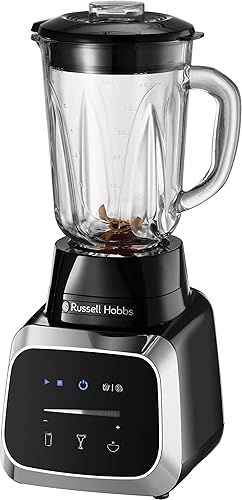 Russell Hobbs Mixeur professionnel [Technologie Intelligente: ajuste vitesse & puissance] Sensigence (1000W, Ecran tactile,Programmable,Bol en verre,Blender pour Smoothie, Soupes & cocktails) 28241-56 - Nail Gallerys