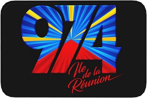 OOAHJEID Paillasson 974 Tapis d'entrée Avant avec Logo de l'île de la Réunion, Tapis de Porte de Cuisine, de Salle de Bain et de Toilette - Nail Gallerys