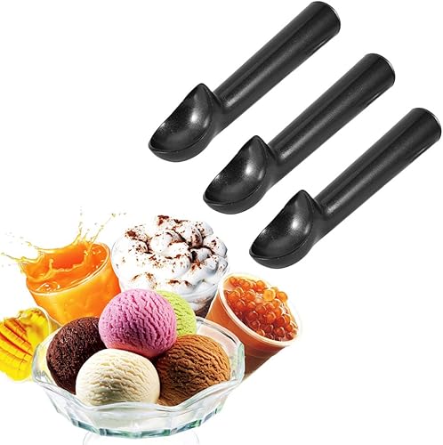 Cuillère À Glace, Cuillère À Glace Professionnelle En Alliage D'aluminium Antiadhésif Outils De Fabrication De Crème Glacée Avec Poignée Pour Gelato Sorbet Amande (Noir Mat) - Nail Gallerys